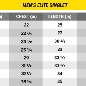 Men's Elite Singlet Size Chart