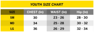 Youth Gear Size Guide